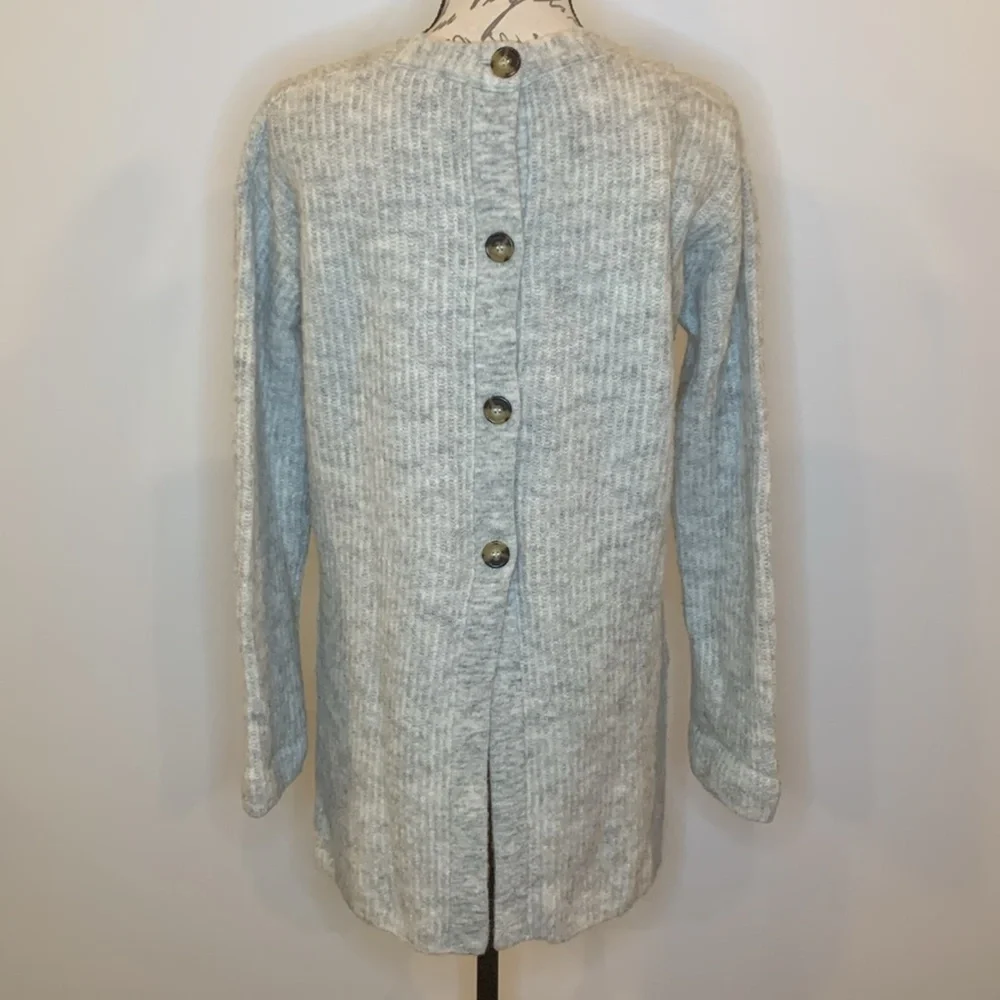 J. Crew Point Sur button back marled tunic angora wool blend XS